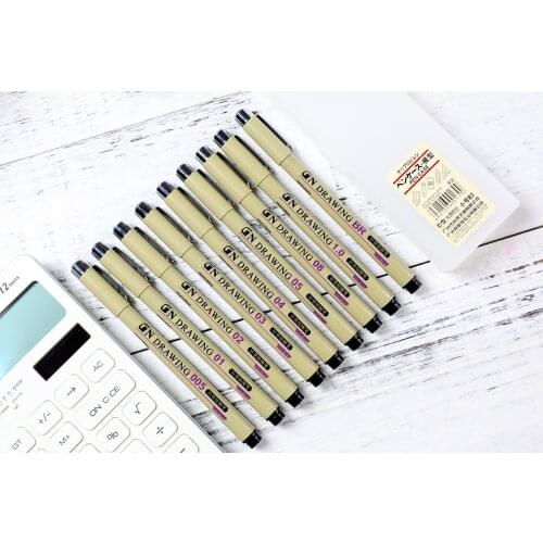 Markers Pigma Micron Pen Needle Soft Brush Drawing Painting Waterproof Pen 005 01 02 03 04 05 08 1.0 Brush Art Markers