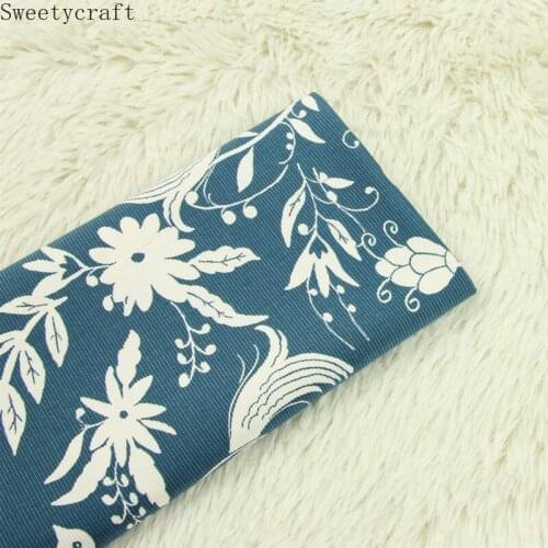 140x50cm micro-elastic Cotton Fabric Dark Leaves Printed Cloth Sewing Dress Garment Textile Fabrics For Patchwork Needlework DIY