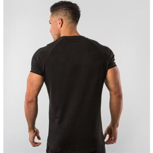 MINDYGOO High Quality Custom Logo Factory A Solid Colored Mens Shirt Summer Fitness Sleeved T-Shirt