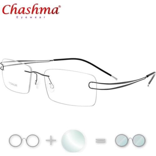 2019 Titanium Prescription Glasses Rimless Glasses Men Women Fashion Business Titanium Eyeglasses Men Accessories