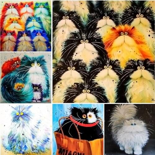 Diy 5D Diamond Painting Cartoon Cat Cross Stitch Kit Full Drill Square Diamond Embroidery Mosaic Art Picture Ctafts Home Decor