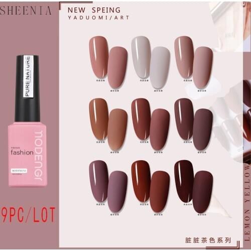 15ml Gel Polish Set 9Pcs Hybrid Varnish Soak Off UV Gel LED Semi Permanent All For Manicure Nail Art Gel Polish Kit With Card