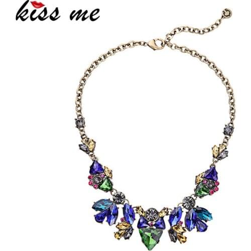 New Styles 2016 Fashion Jewelry Antique Vintage Crystal Pendant Fashion Necklace for Women