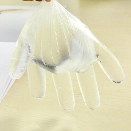 100PCS Disposable Plastic Vinyl Clear Medium Gloves Allergy Latex And Powder Free Great For Home Kitchen ALI88