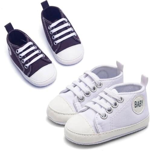 2021 Baby First Walkers Cute Newborn Kid Canvas Sneakers Baby Boy Girl Soft Sole Crib Shoes Pre Walkers Baby Girl Shoes