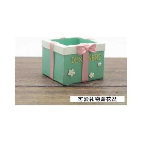 Gift box flower pot silicone mold 3d vase molds gift box planter mould gifts flower pots gifts Storage Boxes handemade mold