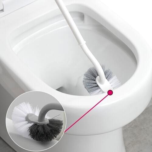 Double-Sided Curved Toilet Brush Dead Corner Cleaning Brushes Plastic Long Handle Cleaning Supplies Bathroom Accessories