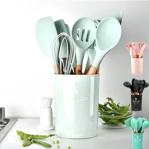 Silicone Kitchen Cooking Utensils Tools Set Non-stick Spatula Shovel Baking Kitchenware Cookware Kitchen Accessories Gadgets