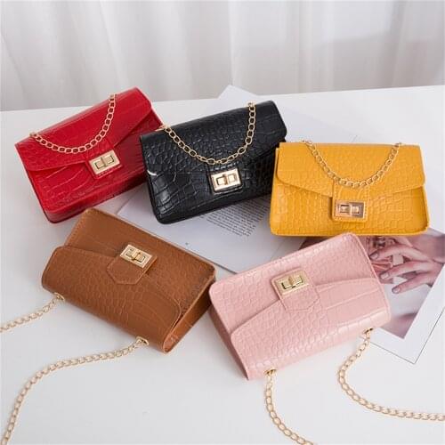 Retro PU Leather Handbags for Women Fashion Chain Small Square Bag 2021 Designer Shoulder Bags Casual Crossbody Hasp Mini Bags