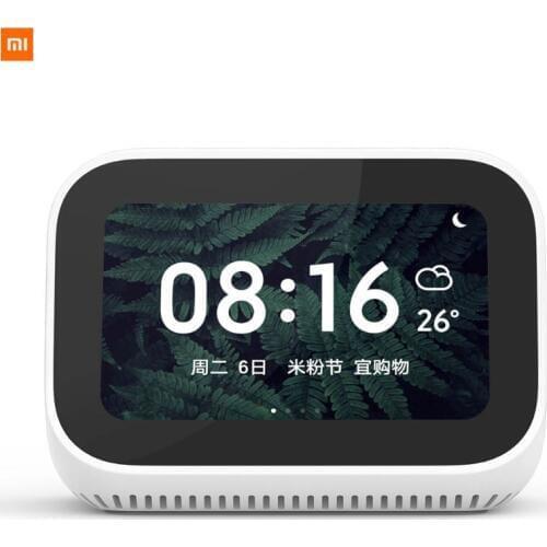 In-Stock New Xiaomi AI Touch Screen Bluetooth 5.0 Speaker Digital Display Alarm Clock WiFi Smart Connection Speaker Mi speaker