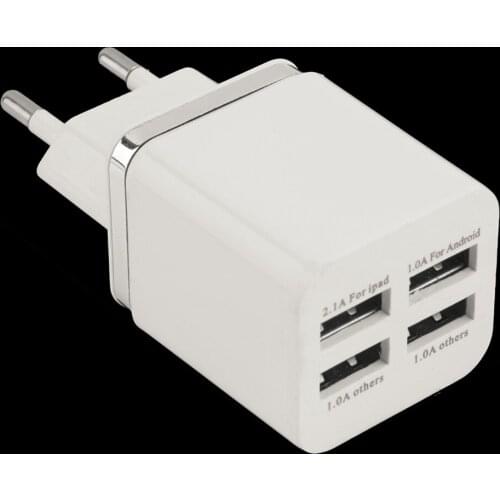 In stock! White 4 Ports USB Travel Wall Charger Multi Power Adapter Pack EU Plug Newest