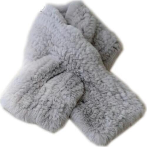 2019 new Genuine Rex Rabbit Fur Womens Long Knitted Scarfs Scarves Wraps Soft Warm 92CM X12CM