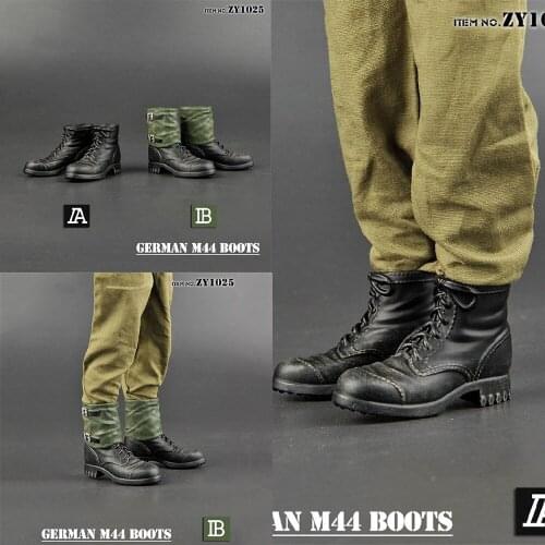 ZYTOYS 1/6 Scale World War II German Combat Boots M44 Male Soldier Shoes Model Fit 12'' Action Figure Body