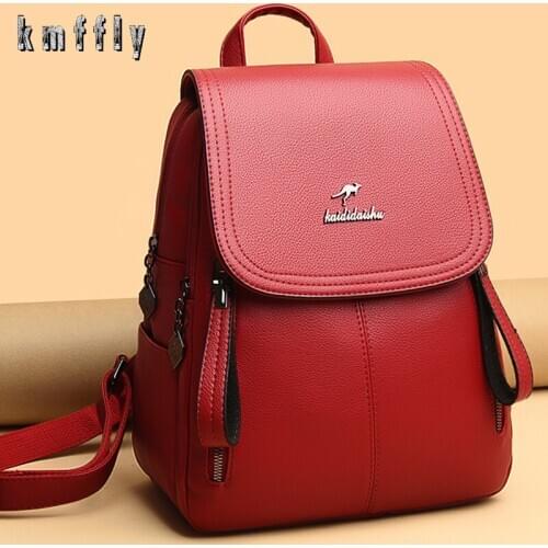 2020 Female Designer Backpack Casual Multifunction Women Leather Backpack Female Shoulder Bag High Quality Travel Back Pack Sac