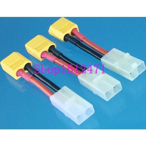 3pcs Male XT60 XT-60 to Female TAMIYA 14AWG 5CM Connector Adapter for NIMH Lipo