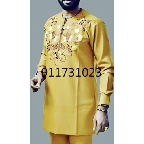 African Men Dashiki Long Sleeve Shirt Vintage Floral Print Rich Bazin Man Tops Casual Plus Size Male Shirts Africa Traditional