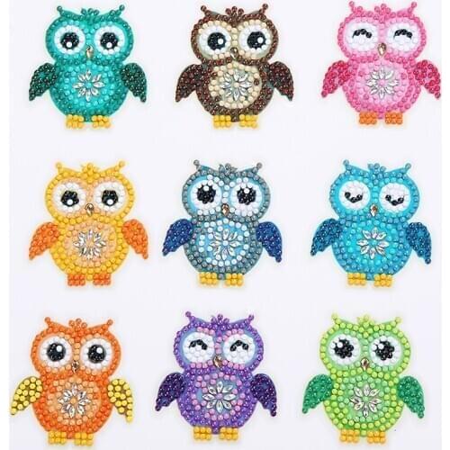 Toy Stickers Animal Owl Diamond Painting Kits For Kids 5D DIY Diamond Mosaic Cartoon Paint by Numbers Handmade Sticker Arts Boys