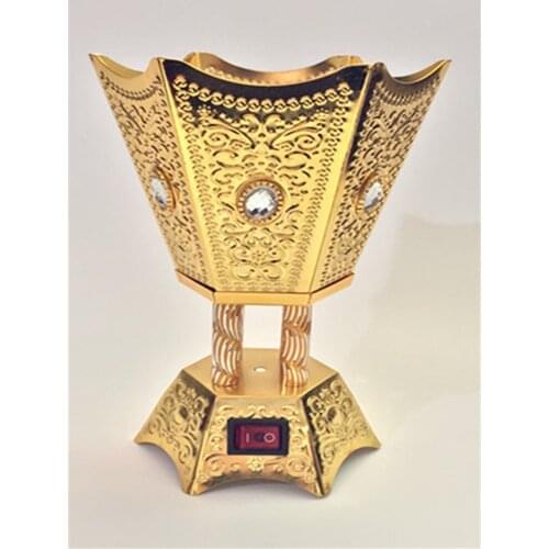Gold Arabic Incense Burner Eletric Aromatherapy Createtive Incense Burners Bedroom Indoor Porta Incienso Home Decoration DF50XX