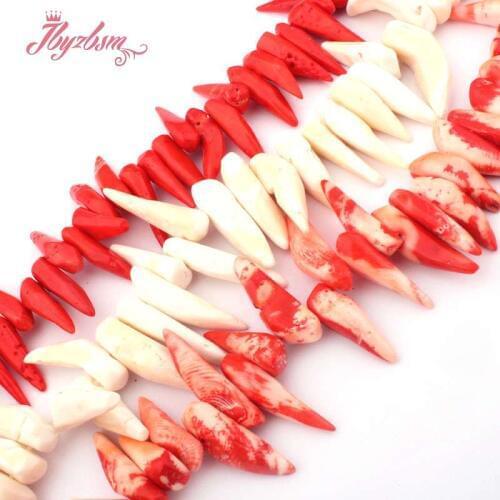 5x15-8x18mm Irregular Freeform Coral Beads Loose Natural Stone Beads For DIY Necklace Bracelet Eaaring Jewelry Making Strand 15"