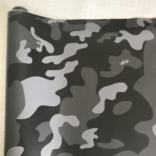Black Grey Camouflage Vinyl DIY Styling Car Wrap Foil With Air Bubble For Motorcycle Computer Laptop Skateboard Sticker Decal