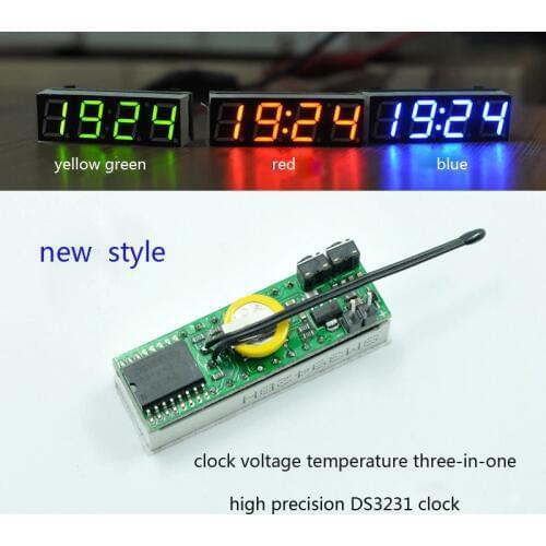 LED DS3231SN OR RX8025T Digital Clock Temperature Voltage Module DIY Electronic with color yellow green