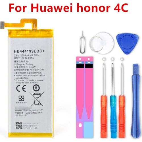 HB444199EBC+ NEW Battery For Huawei Honor 4C C8818 CHM- CL00 CHM-TL00H / G Play Mini 2550mAh Replacement Batteries Bateria