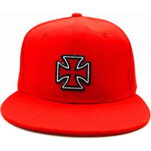 Cross Embroidery Cotton Baseball Cap Hip-hop Cap Adjustable Snapback Hats for Men and Women 295