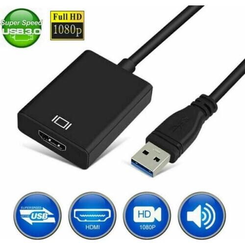 USB 3.0 To HDMI-compatible female Audio Video Adaptor Converter Cable For Windows 7/8/10 PC