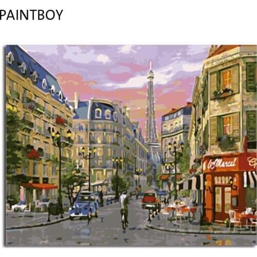 PAINTBOY Wall Art Framed Picture Painting By Numbers DIY Digital Canvas Oil Painting Home Decor Of Autumn Landscape