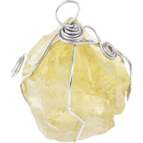 25-30mm Citrine Energy Pendant Stone Crystal For Christmas/Birthday Gifts
