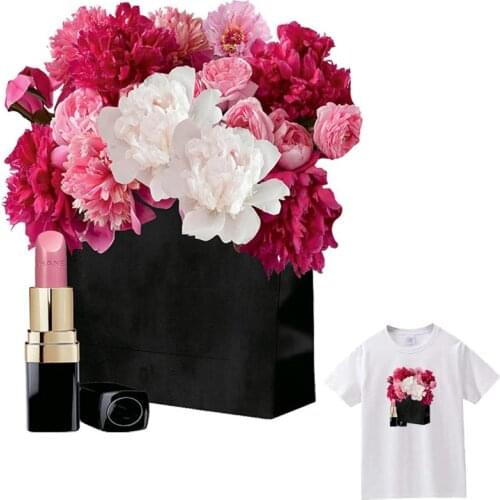 Fashion Girl Iron-On Transfer For Clothing Washable T-Shirts Heat Transfer Thermal Stickers Beautiful Flower Patches On Clothes