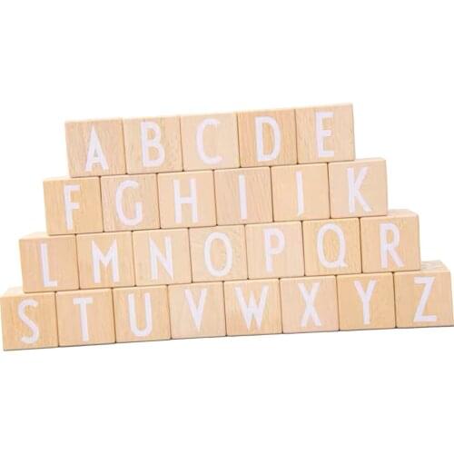 Montessori Education Alphabet Letter Learning Toy ABC Stacking Building Block