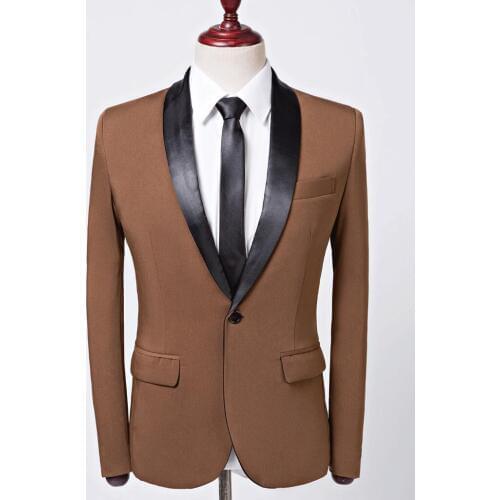 Chorus wedding suits for men blazer boys prom suits fashion slim masculino latest coat pant designs mariage suit mens brown