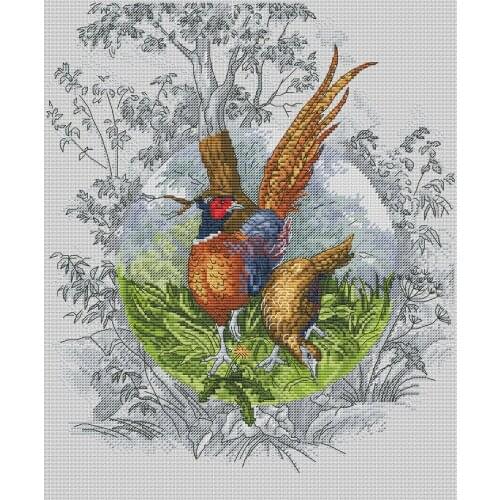 Pheasant in the forest 37-41 Cross Stitch Set Cross-stitch Kit Embroidery Needlework Craft Packages Fabric Floss