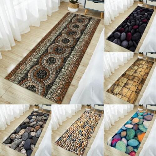 Non-slip Flannel Floor Rug Cobblestone Print Doormat for Entrance Floor Mat Doormat Carpet Tapis Kitchen Mat Area Rug Home Decor