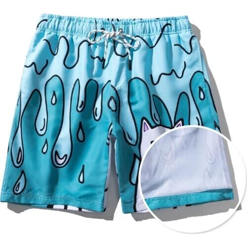 New print beach shorts men sexy swimwear men surf swimsuit men swim briefs bikini sports shorts gym beachwear bathing suit