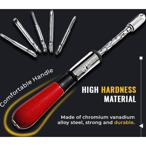 T201 Push Pull Ratchet Screwdriver Screw Driver 5 Screwdriver Bit Repair Tool Set With Quick-load Mechanism S2 Bits Screwdriver
