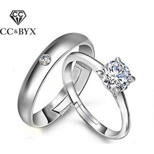 CC Lovers Couple Rings For Women And Men Classic Loves Promise Bijoux Ring S925 Silver-Plated Wedding Bridal Jewelry CC846
