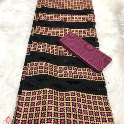 CLEARANCE SALE 2.5+2.5yards/Set 100% Cotton Swiss Voile Lace Matching Guinea Ghalila Big Bazin Brocade Fabric