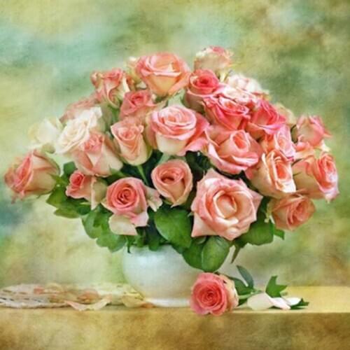 Rose Flowers 5D DIY Diamond Painting Pictures Rhinestones Set Diamond Embroidery Kits Needlework Mosaic Home Decor Crafts