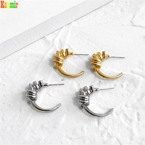Kshmir European and American retro geometry C earrings simple metal wind geometry earrings go with C type earrings earrings