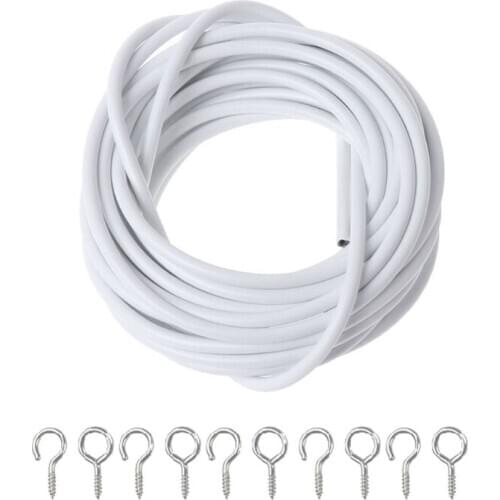 Net Hang 2m/3m/4m/5m Curtain Wire Window Cd Cable String Set With 5 Fish Eyes 5 Hooks