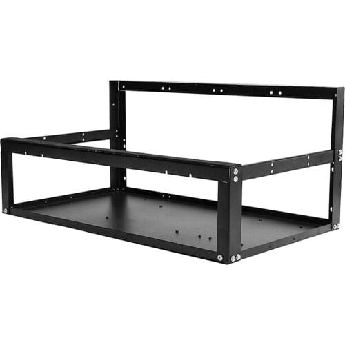 Steel Coin Open Air Miner Mining Frame Rig Case Up To 8 GPU Ethereum Bitcoin Mining Rig Aluminum Stackable Mining Frame