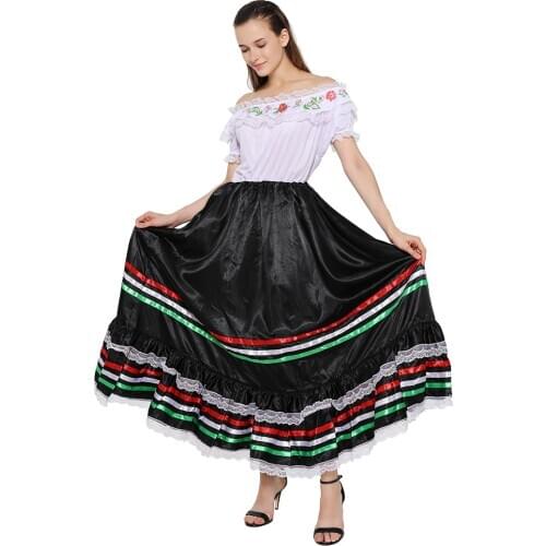 Snailify Traditional Women Mexican Senorita Costume Spanish Cosplay Western Halloween Costume For Adult
