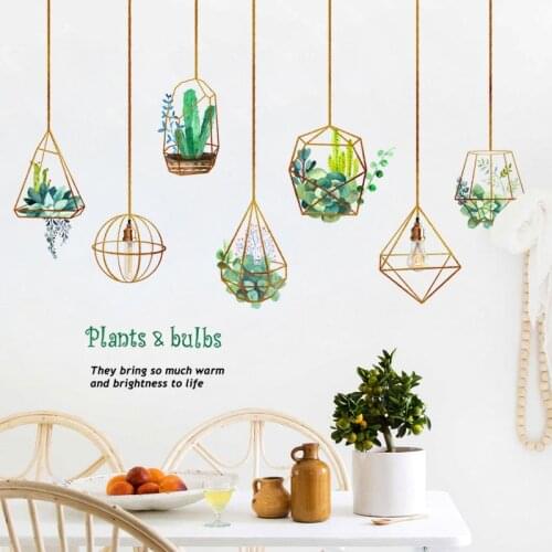 Creative Nordic Plant Wall Stickers Home Decor Decorations Living Room Bedroom Background Wall Decoration Self Adhesive Stickers