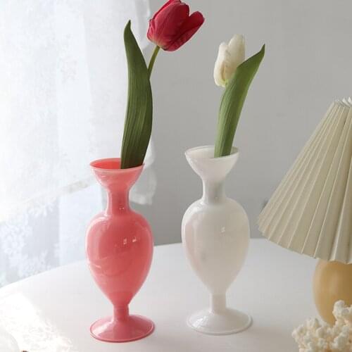 Flower Vase For Table Decoration Living Room Decorative Vase Fleur Tabletop Terrarium Glass Containers Handmade Table Vase