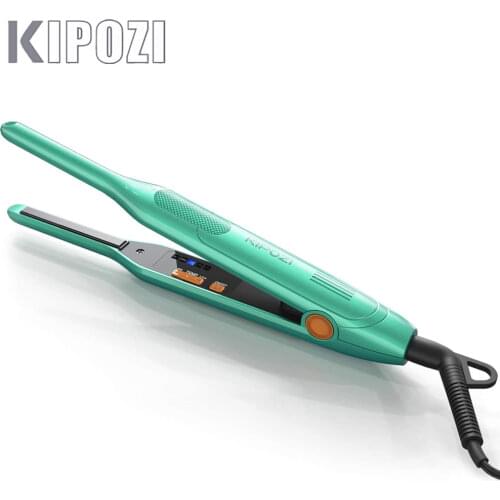 KIPOZI Hair Straightener Comb K-1088 LCD Display Protection Iron Fast Heating Professional Small Flat Iron for Short Hair Travel