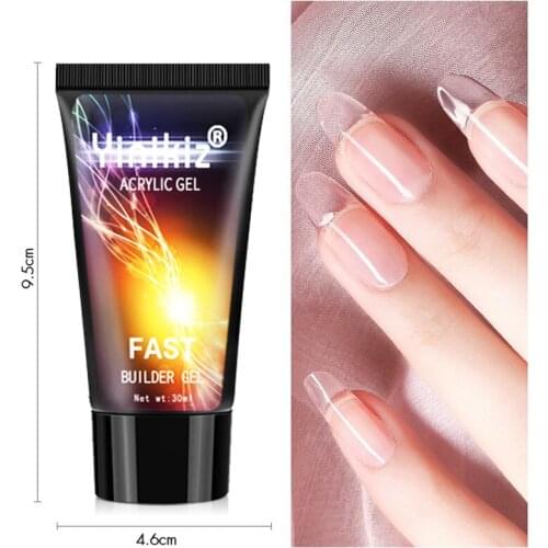 Yinikiz 30ml Poly Extension Nail Gel Quick Building Finger Extension Nail Gel Crystal UV Fast Builder Nail Art Nail Polish