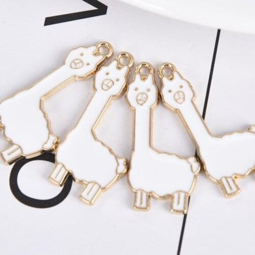 10Pcs Alpaca Sheep Squirrel Enamel Charms Pendant For DIY Bracelet Hair Jewelry Components