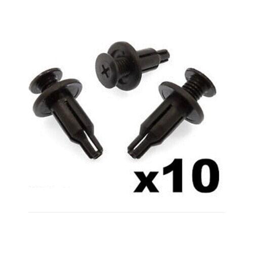 10x For Honda 10mm Plastic Trim Clips- Front & Rear Bumper Retainer Screw Fit Clips